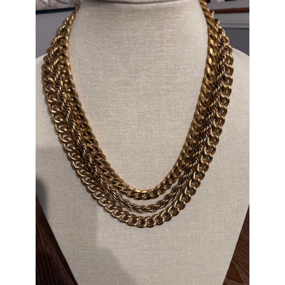 Vintage Monet Chunky Runway Chain 20”  Gold Tone